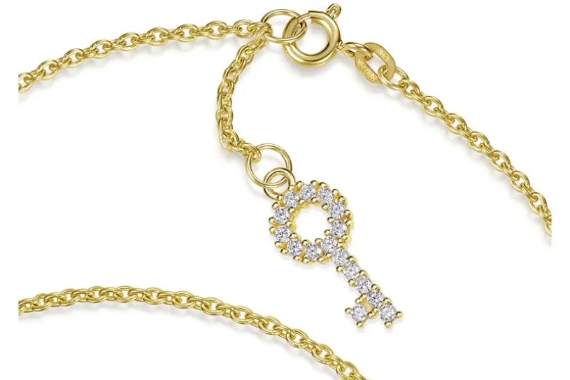 Fußkette Erbse 1,8mm mit Schlüssel - 585 Gold