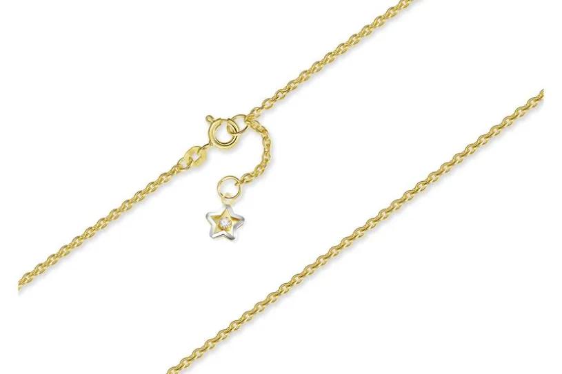 Fußkette Erbse 1,8mm mit Stern - 585 Gold