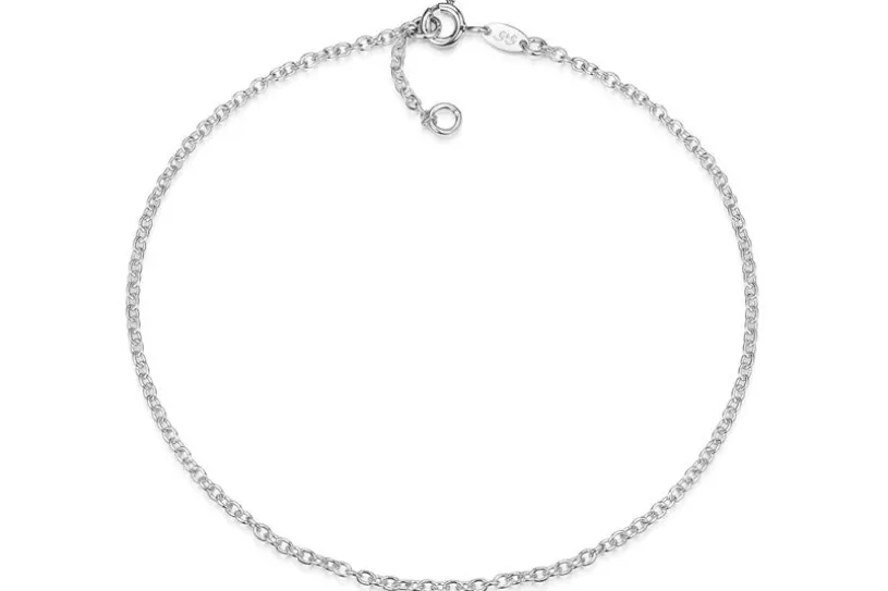 Fußkette Erbskette 2mm - 925 Silber wahlweise mit Anhängern
