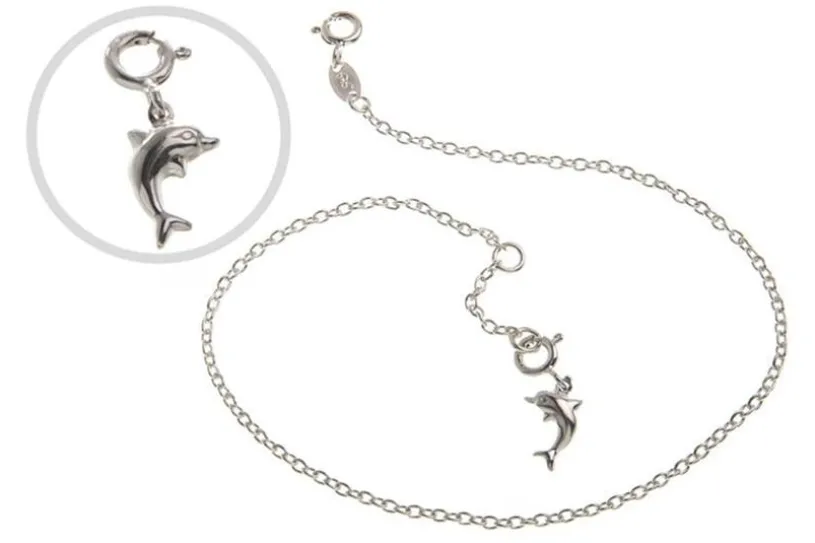 Fußkette Erbskette 2mm - 925 Silber wahlweise mit Anhängern