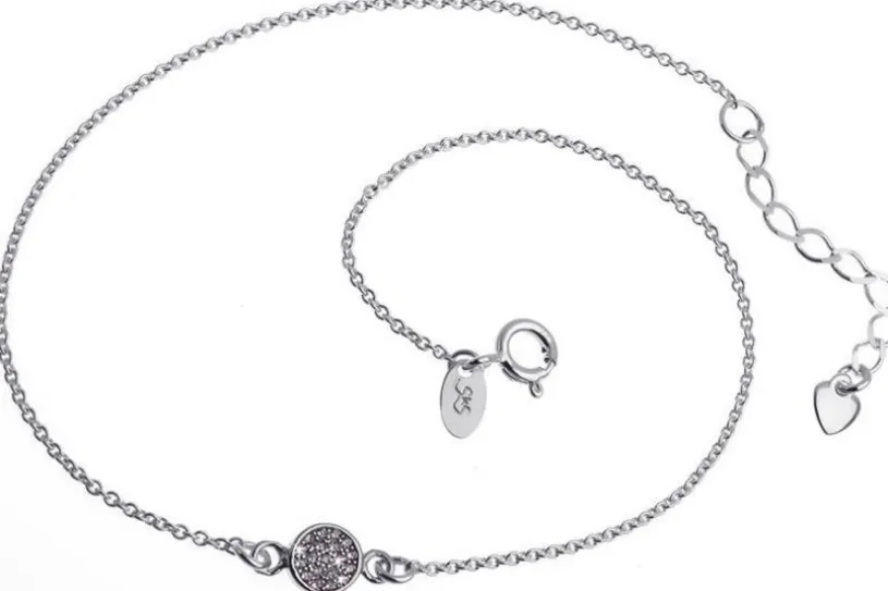 Fußkette Erbskette 1,3mm mit Ornament - 925 Silber