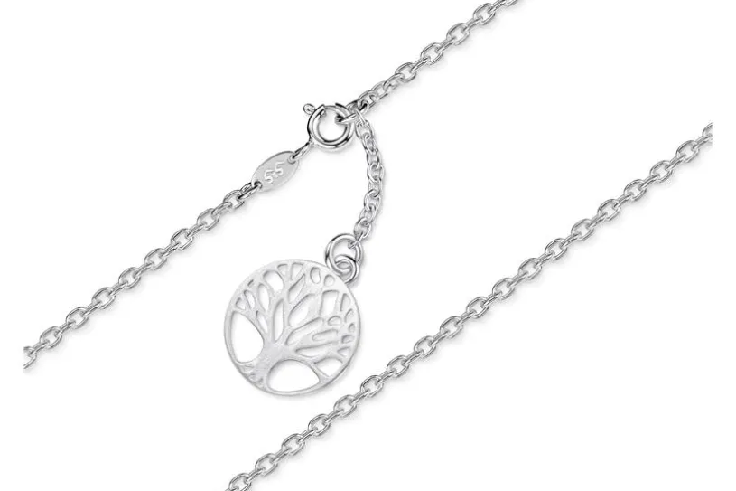 Fußkette Erbskette 2,2mm mit Lebensbaum - 925 Silber