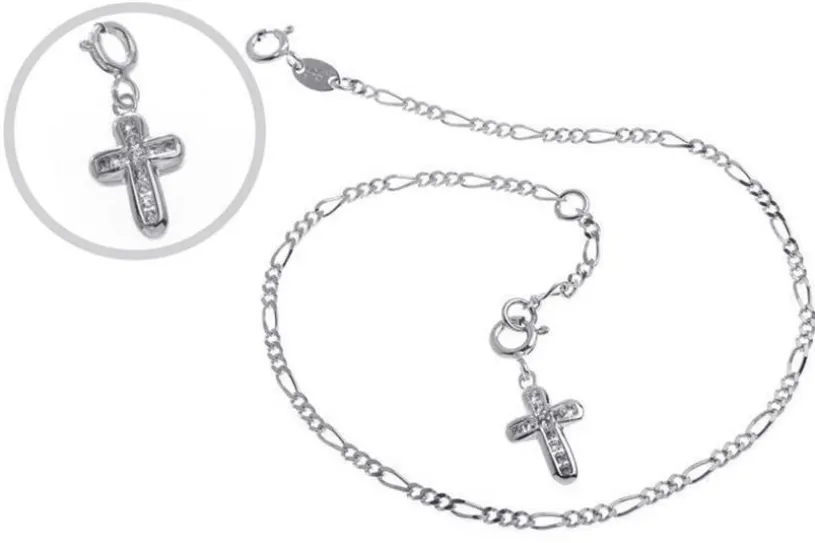Fußkette Figaro 2,2mm - 925 Silber wahlweise mit Anhänger
