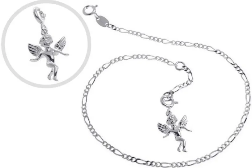 Fußkette Figaro 2,2mm - 925 Silber wahlweise mit Anhänger