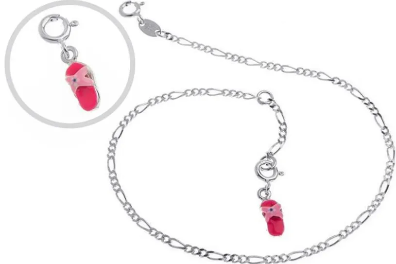 Fußkette Figaro 2,2mm - 925 Silber wahlweise mit Anhänger