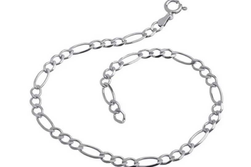 Fußkette Figaro 4,5mm - 925 Silber wahlweise mit Anhänger