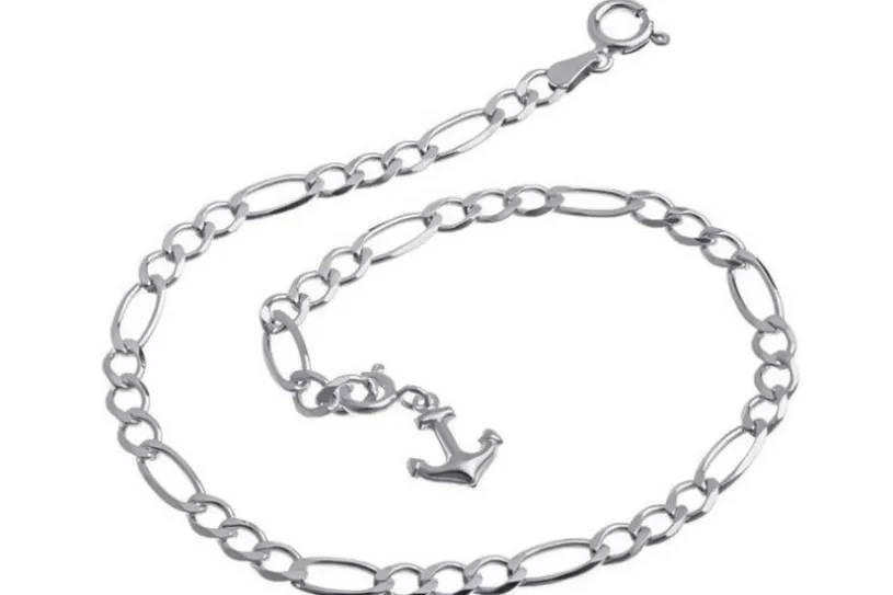 Fußkette Figaro 4,5mm - 925 Silber wahlweise mit Anhänger