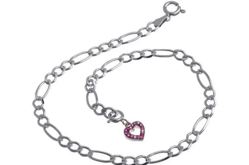 Fußkette Figaro 4,5mm - 925 Silber wahlweise mit Anhänger
