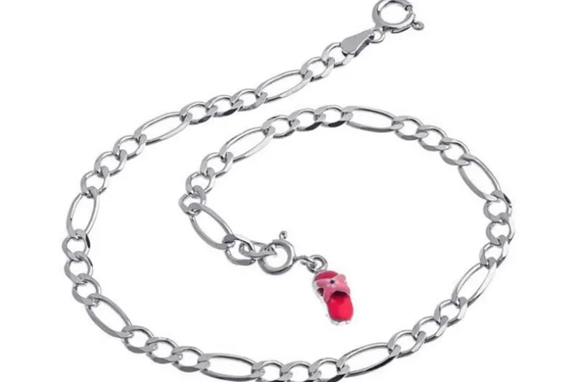 Fußkette Figaro 4,5mm - 925 Silber wahlweise mit Anhänger