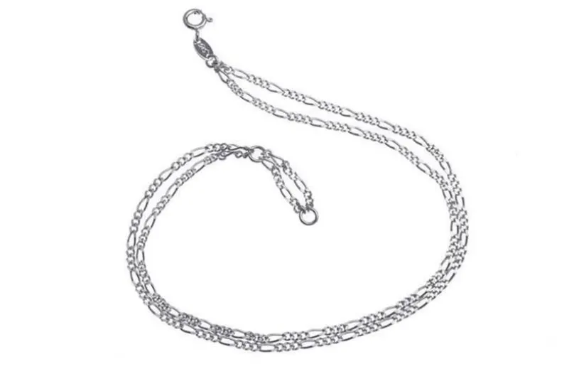 Fußkette Figaro 2,2mm 2-reihig  - 925 Silber wahlweise mit Anhänger