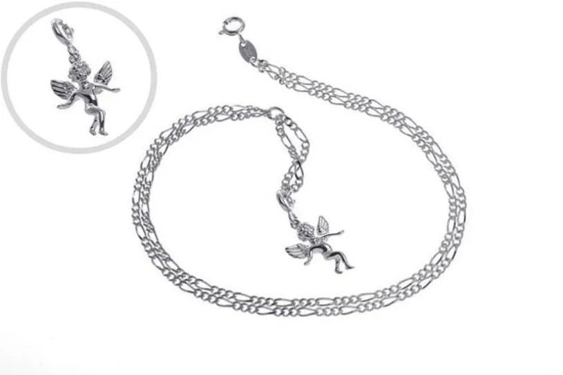 Fußkette Figaro 2,2mm 2-reihig - 925 Silber wahlweise mit Anhänger