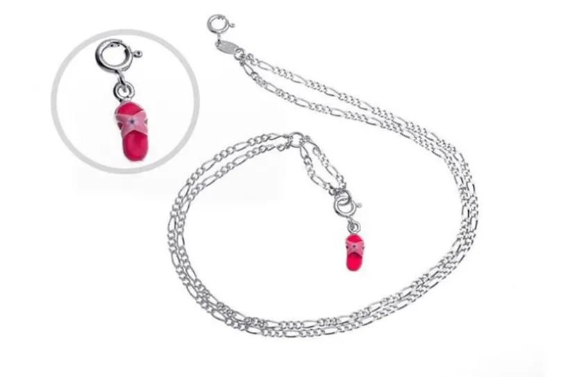 Fußkette Figaro 2,2mm 2-reihig - 925 Silber wahlweise mit Anhänger