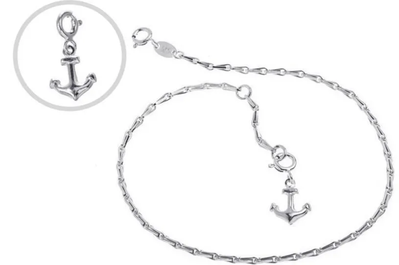 Fußkette Haferkorn 2mm - 925 Silber