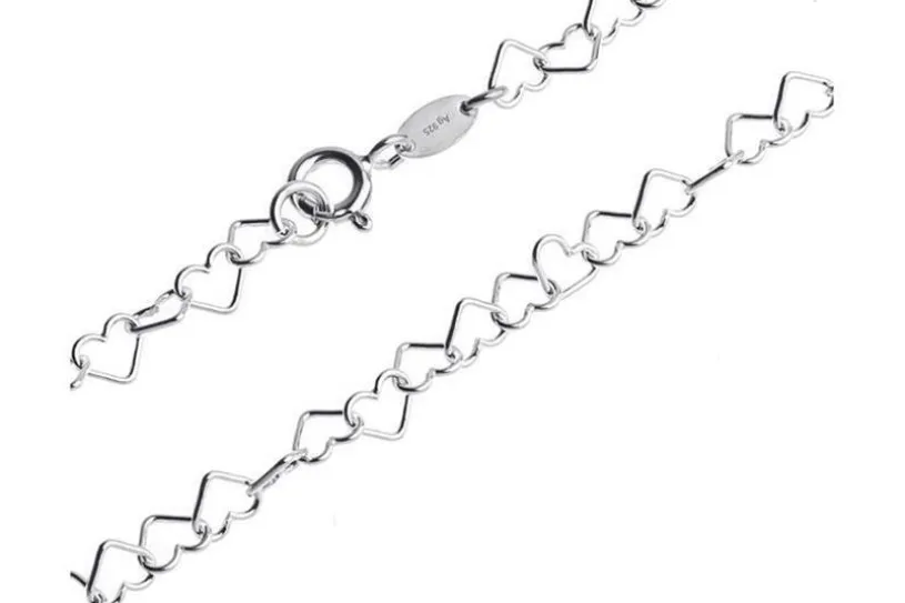 Fußkette Herzen - 925 Silber