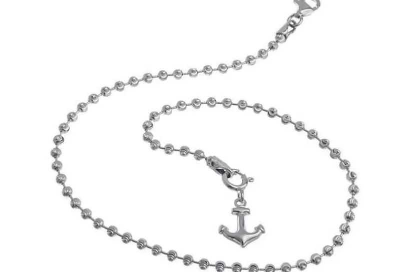 Fußkette Kugel 2,5mm - 925 Silber wahlweise mit Anhänger