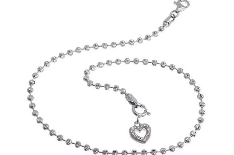 Fußkette Kugel 2,5mm - 925 Silber wahlweise mit Anhänger