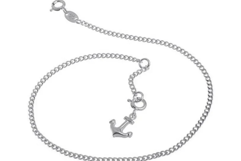Fußkette Panzer 2,2mm - 925 Silber mit Anhänger - 925 Silber wahlweise mit Anhänger