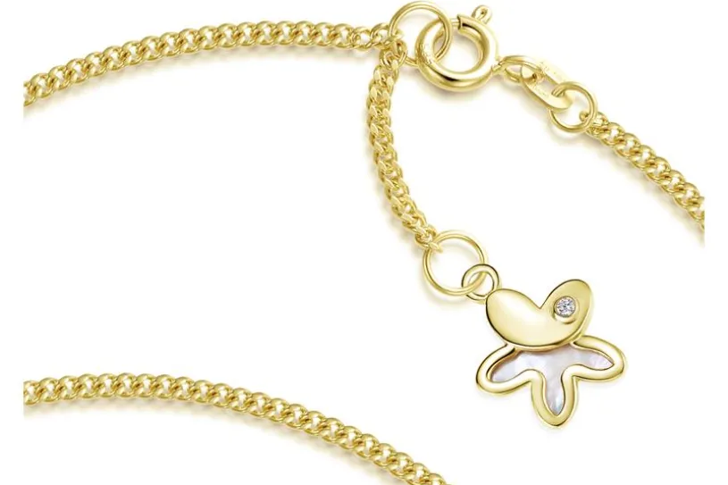 Fußkette Panzer 1,7mm mit Blume - echt 585 Gold