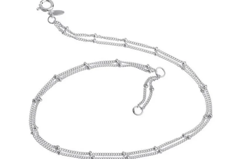 Fußkette Panzer 1,3mm mit Kugeln 2reihig - 925 Silber 925 Silber