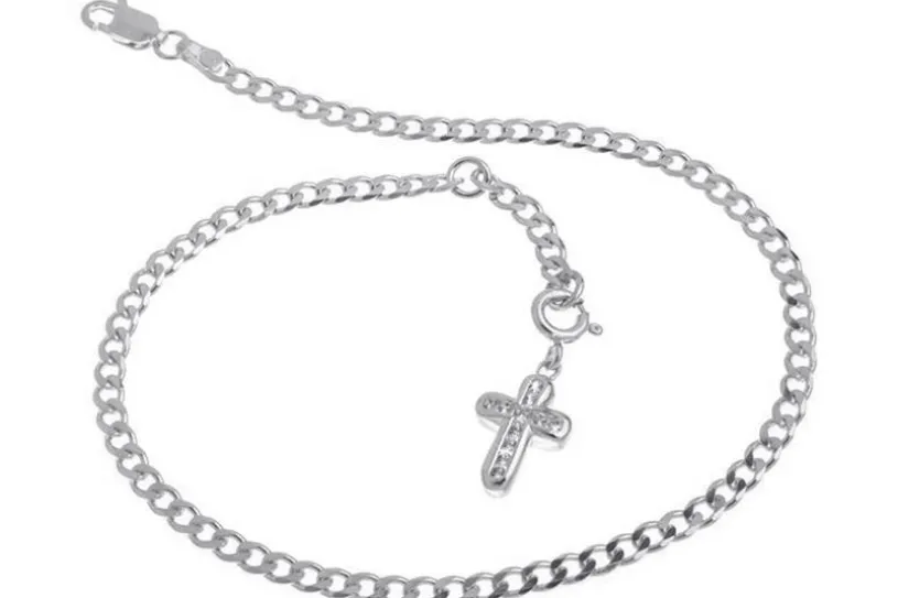 Fußkette Panzer3mm - 925 Silber mit Anhänger - 925 Silber wahlweise mit Anhängern
