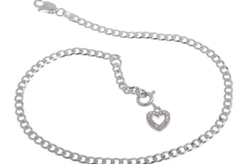Fußkette Panzer3mm - 925 Silber mit Anhänger - 925 Silber wahlweise mit Anhängern