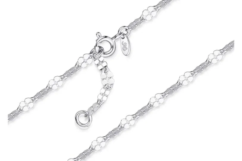 Fußkette Plättchenkette 3,4mm - 925 Silber