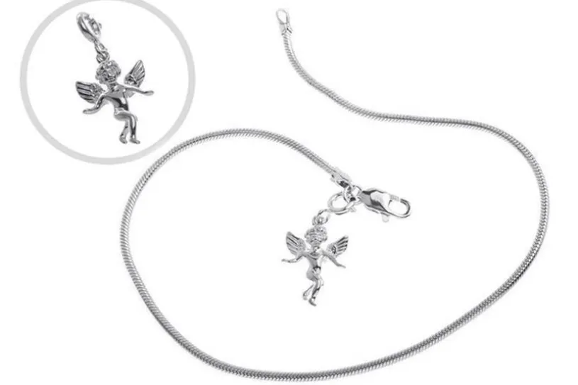 Fußkette Schlange 2mm - 925 Silber wahlweise mit Anhänger