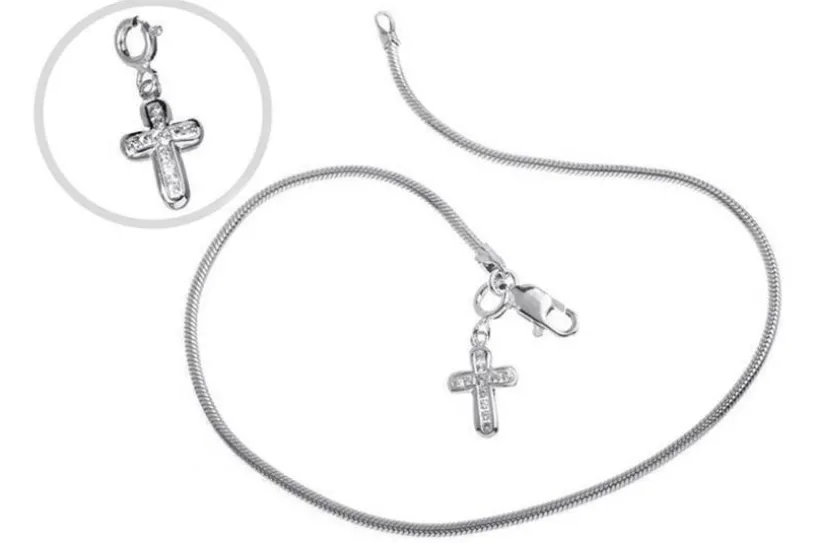Fußkette Schlange 2mm - 925 Silber wahlweise mit Anhänger