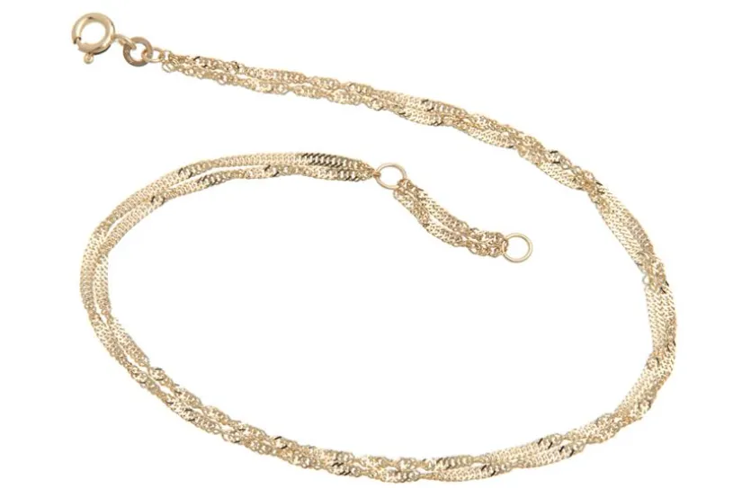 Fußkette Singapur 2reihig 1,8mm - 333 Gold