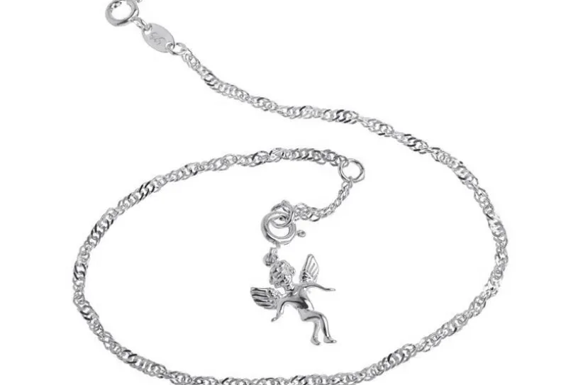 Fußkette Singapurkette 2,3mm - 925 Silber wahlweise mit Anhängern
