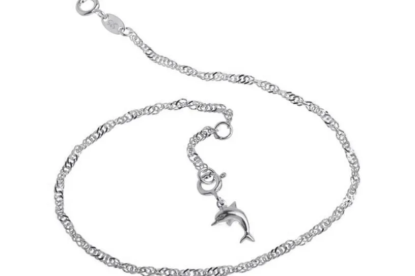 Fußkette Singapurkette 2,3mm - 925 Silber wahlweise mit Anhängern