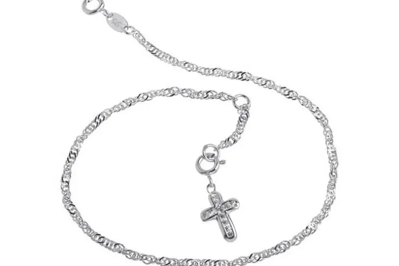Fußkette Singapurkette 2,3mm - 925 Silber wahlweise mit Anhängern