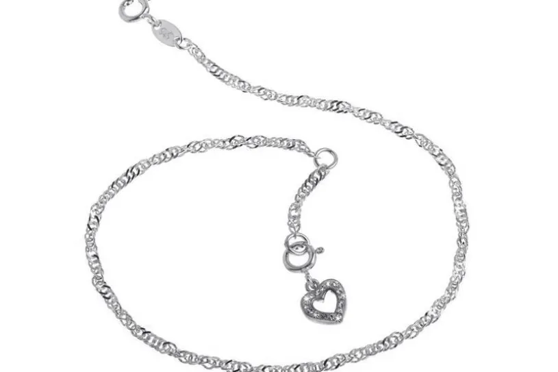 Fußkette Singapurkette 2,3mm - 925 Silber wahlweise mit Anhängern