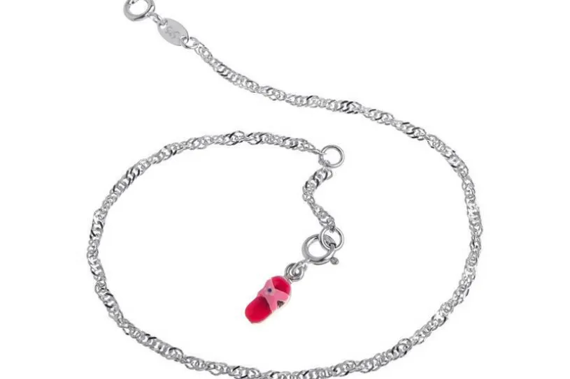 Fußkette Singapurkette 2,3mm - 925 Silber wahlweise mit Anhängern