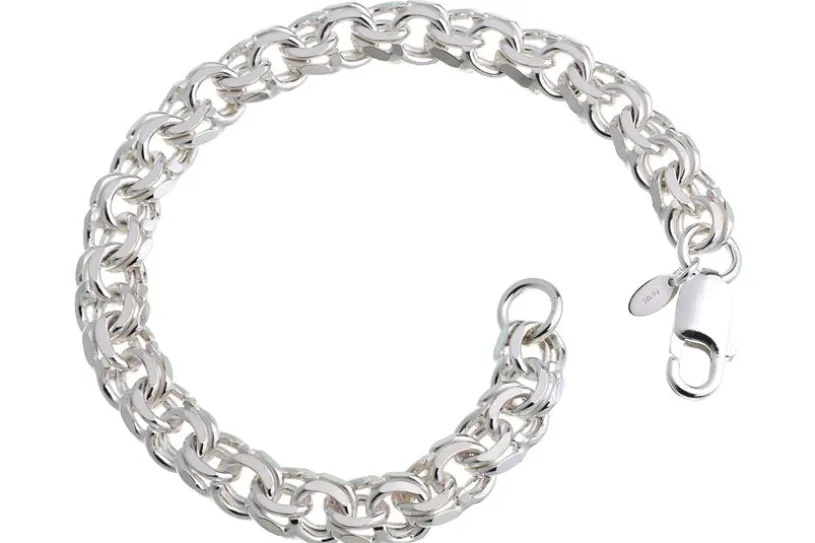 Garibaldikette Armband 8,5mm - 925 Silber