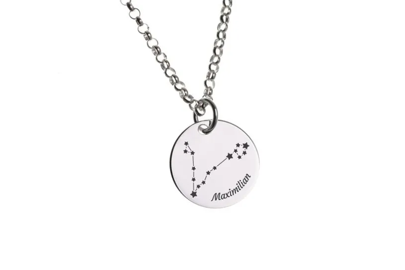 Gravuranhänger Sternzeichen FISCHE - 925 Silber