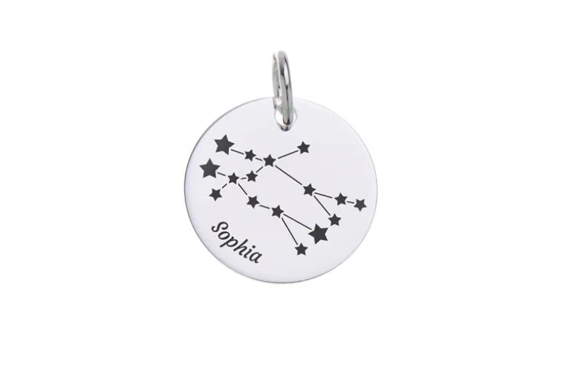 Gravuranhänger Sternzeichen Zwillinge - 925 Silber