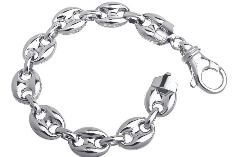 Kaffeebohnenarmband 11,5mm - 925 Silber
