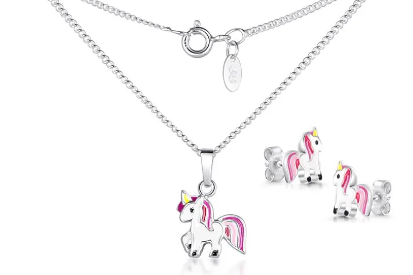 Kinder Schmuckset Einhorn - 925 Silber