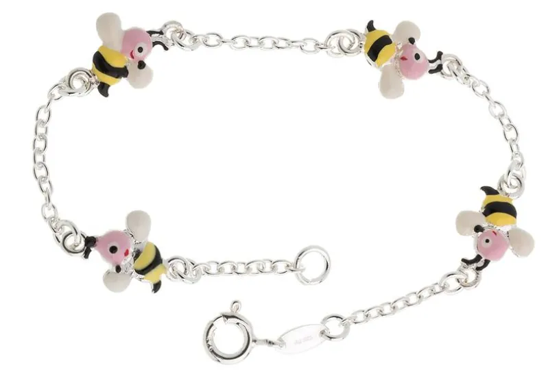 Kinder-Armband mit 4 Bienen - 925 Silber