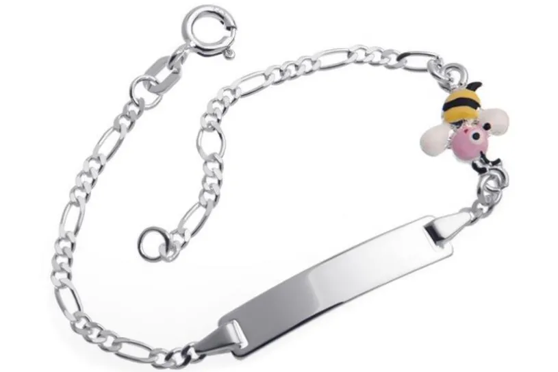 Kinder-Gravurarmband Biene - 925 Silber