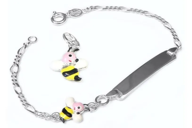 Kinder-Gravurarmband Biene - 925 Silber