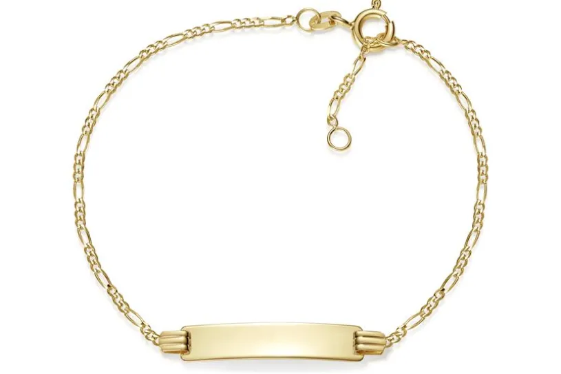 Kinder-Gravurarmband Figaro 1,5mm - 333 Gold