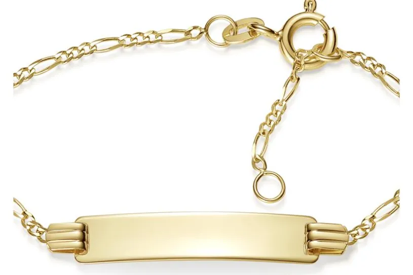 Kinder-Gravurarmband Figaro 1,5mm - 585 Gold