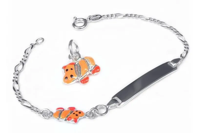Kinder-Gravurarmband Hippo - 925 Silber