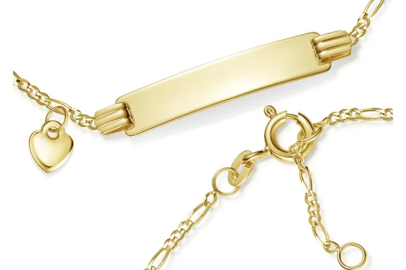 Kinder-Gravurarmband mit Herz - 333 Gold