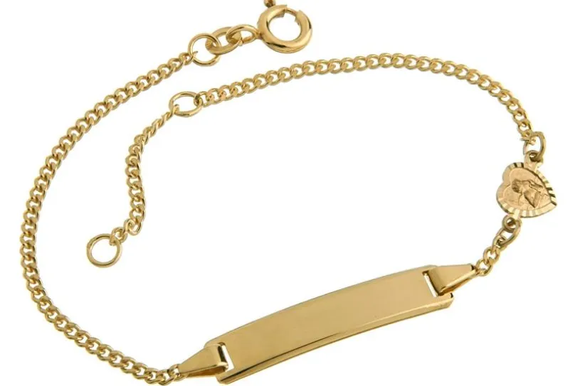 Kinder-Gravurarmband Panzer1,8 Engelherz - 333 Gold