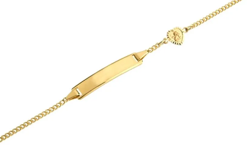 Kinder-Gravurarmband Panzer1,8 Engelherz - 333 Gold