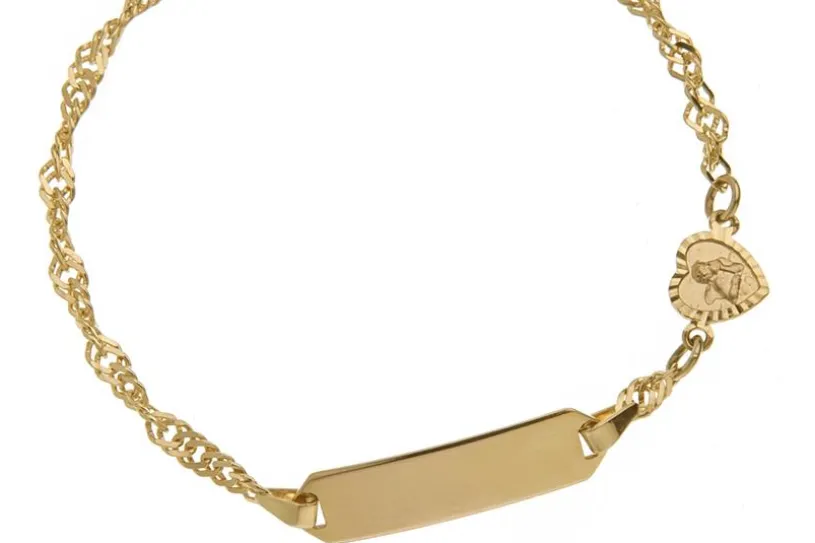 Kinder-Gravurarmband Singapur mit Engel II - 333 Gold