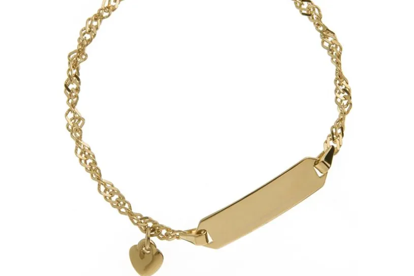 Kinder-Gravurarmband Singapur mit Herz - 333 Gold